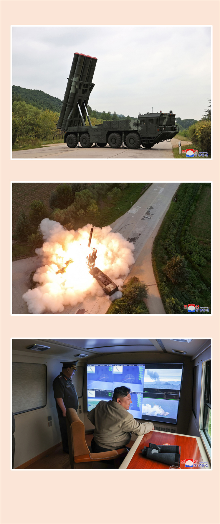 敬爱的金正恩同志观摩新型６００毫米火箭炮车性能验证试射_01.jpg